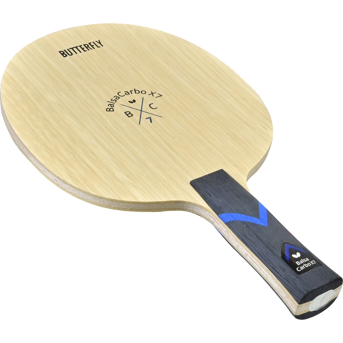 BalsaCarbo X7 22 Blade: Diagonal View of the Flared Handle Type